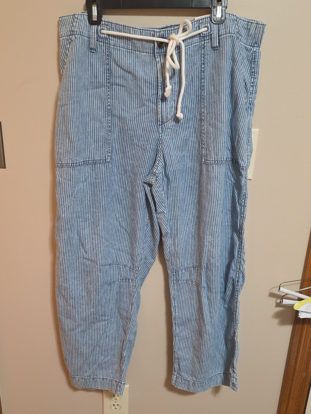 Sonoma Blue and White Striped Drawstring Jeans